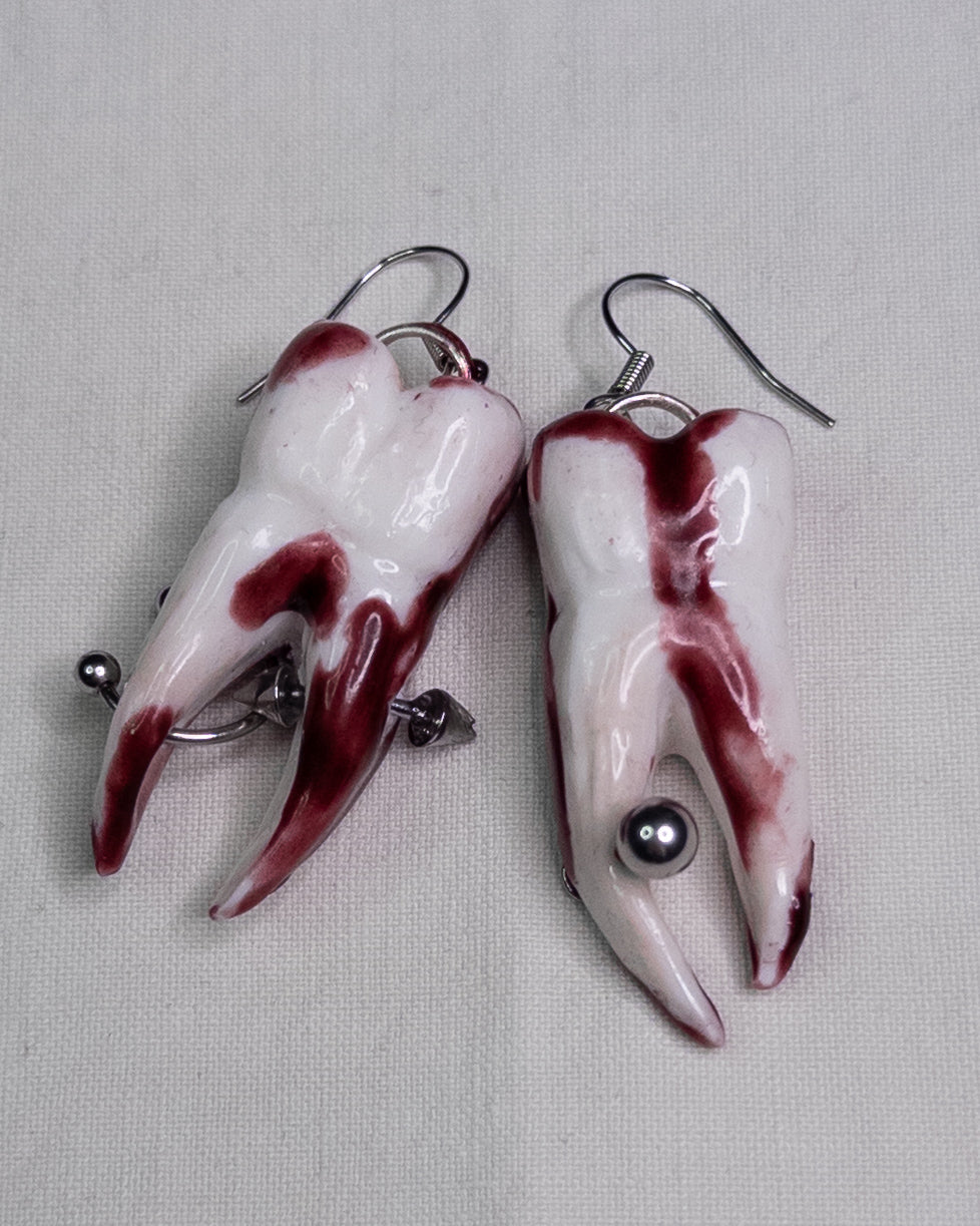 "tooth fairy" hairclip with earrings