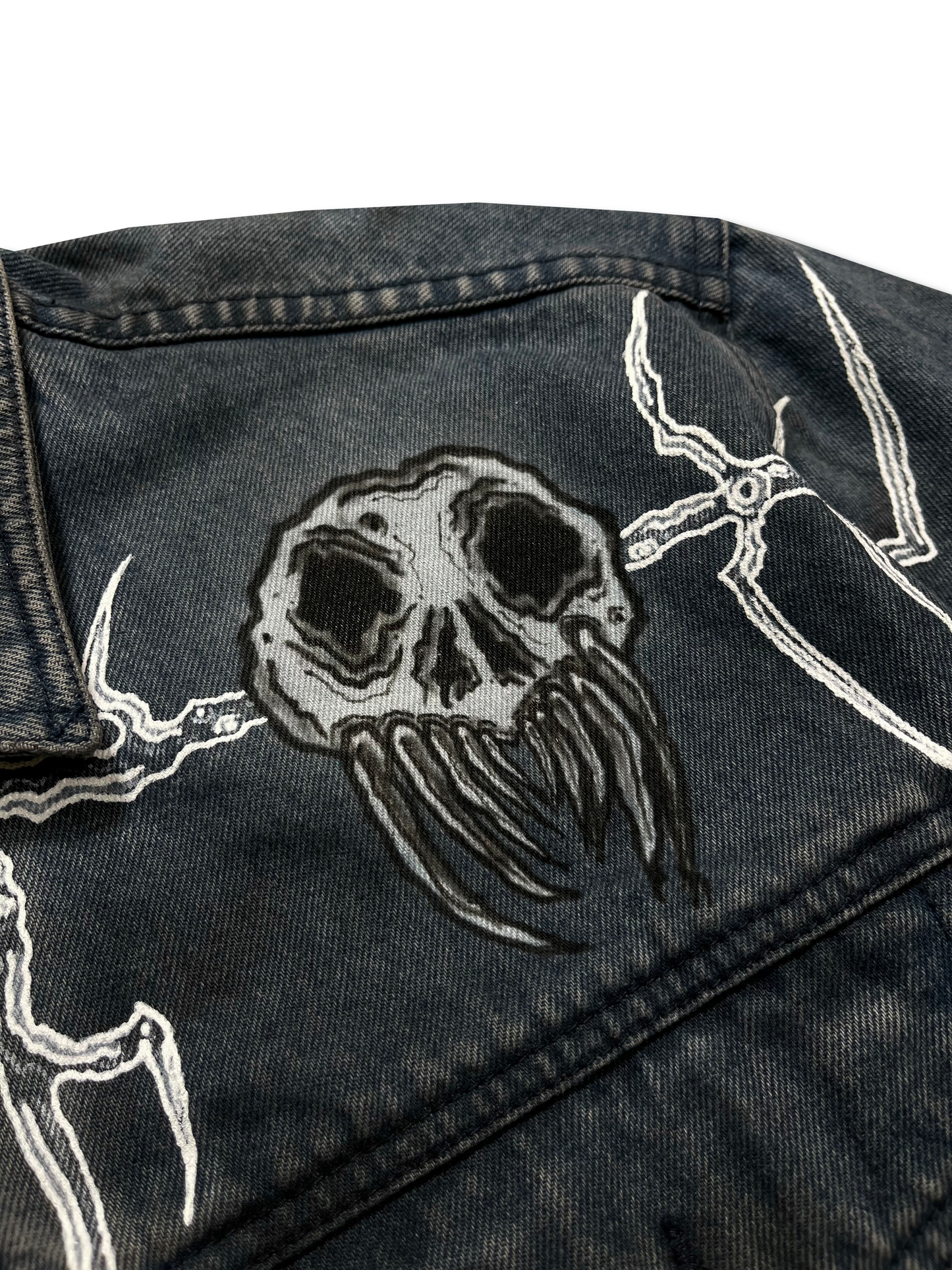 "dungeon dweller" denim jacket